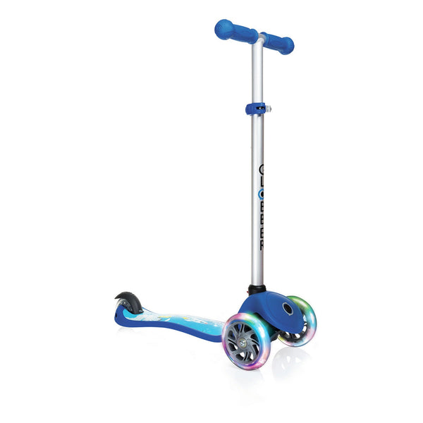 online Scooter mit 3 LED-Rädern 3 Höhen Max. 50 kg Globber FIRST Fantasy Lights Up Blue Universe