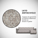 Copridivano con Penisola Destra in Poliestere e Cotone Marrone Varie Misure