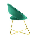 Poltroncina Vintage 66x65x68 cm in Tessuto Effetto Velluto Verde