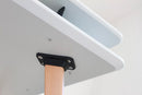 Tavolo Rettangolare con Vano Porta Oggetti 120x70x75 cm in MDF e Legno Bianco/Faggio
