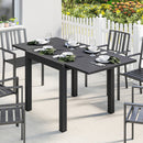 Tavolo da Giardino a Doghe Allungabile 80-160x80x75 cm per 4-6 Persone in Alluminio Nero      