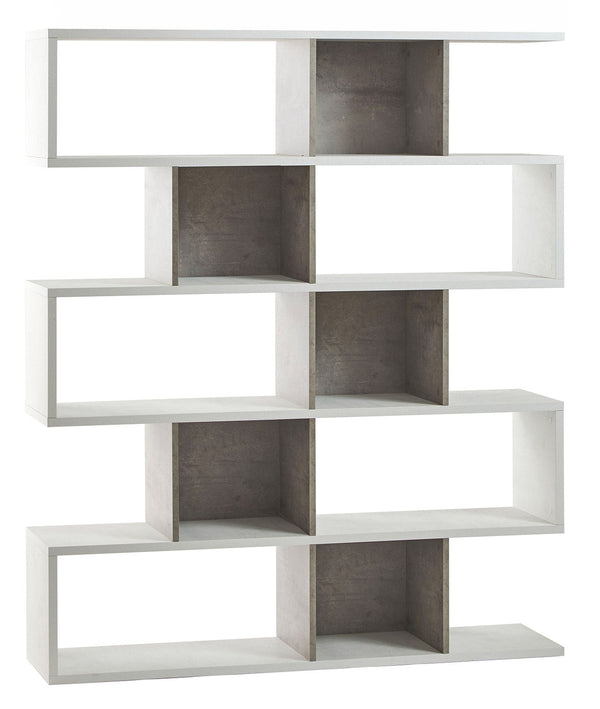 Libreria Modulare 5 Ripiani 150x180x38 cm Ossido Bianco/Cemento prezzo