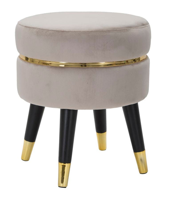 prezzo Hocker Paris Ø35x40,5 cm aus Metallschwammholz und Polyester in Grau, Schwarz und Gold
