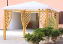 Gazebo da Giardino in Legno 3x3m con Copertura in PVC Taini Calice Pocket Bianco