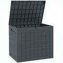Baule da Giardino 56x41x50 cm con Maniglie Contenitore Porta Attrezzi Impermeabile in PP Grigio Scuro      
