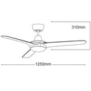 Ventilatore da Soffitto 3 Pale in Abs Ø125 cm 3 Velocità Martec Cruise Bianco