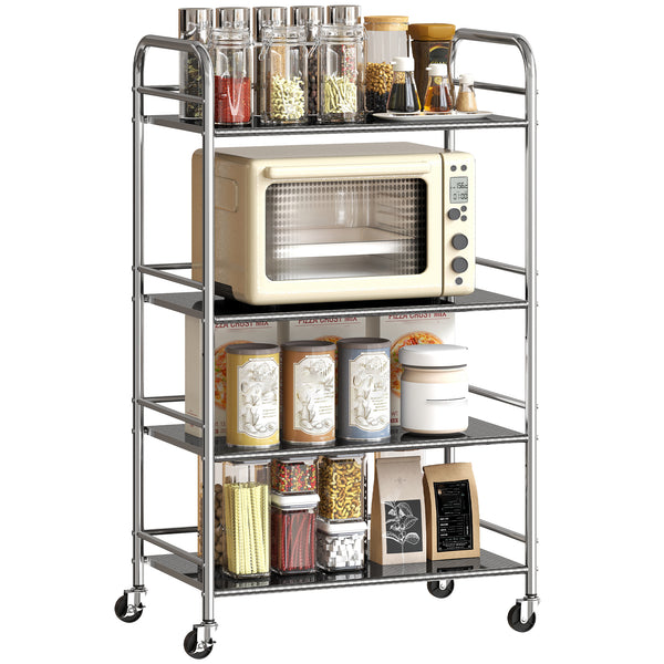 acquista Carrello da Cucina Multiuso a 4 Livelli 60x35x100 cm in Acciaio Inox