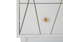 Cassettiera Luxy 80x40x80 cm in Legno e MDF e in Ferro Bianco e Oro