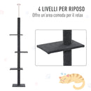 Albero Tiragraffi per Gatti 431x27x228-260 cm  Grigio