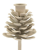 Porta Candele Dune Pigna Ø9,5x22,5 cm in Ferro Crema      