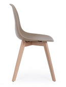 Set 4 Sedie 51,5x46,5x86 cm in Plastica Tortora