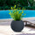 Vaso da Esterno Interno Design a Sfera Ø40x33 cm Botticelli in Resina Grigio