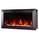 Camino Elettrico da Pavimento 45,4x91,4x18,5 cm Effetto Fiamma 1500W Racy 36 Nero