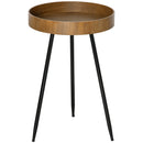 Tavolino da Caffè Ø40,6x61,5 cm in Legno e Acciaio Marrone e Nero
