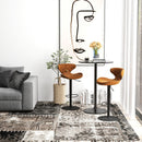 Tavolo Alto da Bar Moderno Rotondo con Base Ø70x102 cm in Acciaio e Piano in MDF Nero