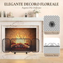 Parascintille Camino Pieghevole a 3 Pannelli 90x16x40 cm con Base Rimovibile in Metallo Nero      