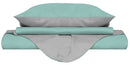 Copripiumino con Sacco e Federe Doubleface Verde Acqua\/Grigio Chiaro