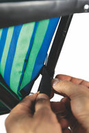 Sedia Sdraio Reclinabile Pieghevole Soriani Righe Verde e Blu