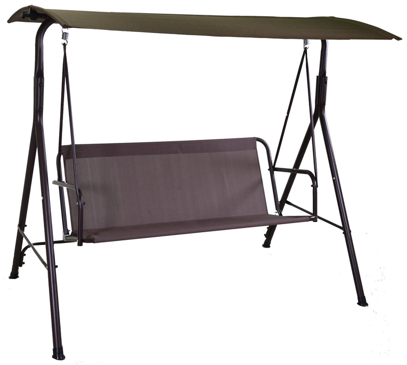 Dondolo 3 Posti da Giardino 170x120x150 cm in Metallo Kentucky Marrone