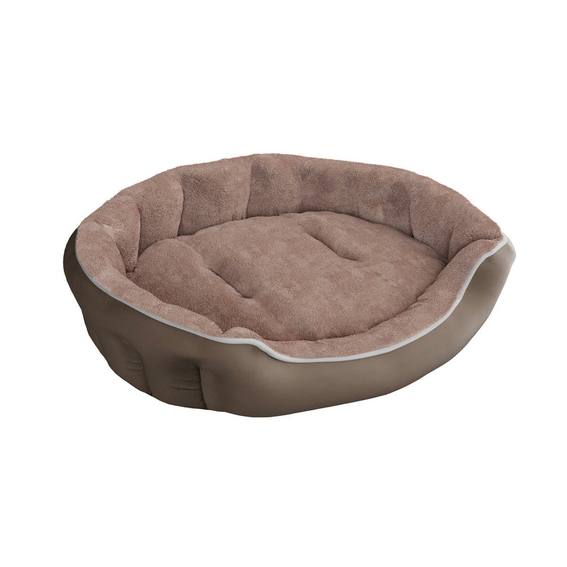 Cuccia Imbottita per Cani e Gatti in Poliestere Coccole Beige