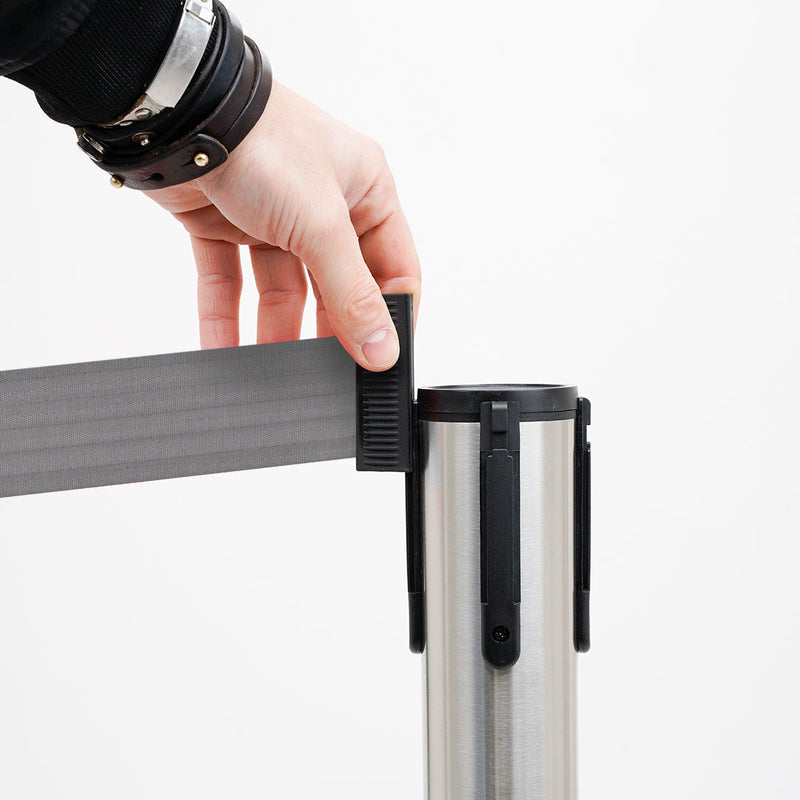 Colonnina con Nastro da 3 m in Metallo Silver nastro Grigio