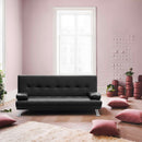 Divano Letto 181x85x88 cm in Similpelle Nero