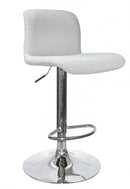 Set 2 Sgabelli Bar 41x46x86/107 cm in Poliestere Rafael Cromo-Grigio Chiaro