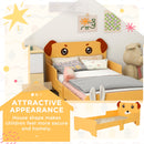 Lettino per Bambini 3-6 Anni con Sponde Laterali Anticaduta 143x74x66 cm in MDF Giallo