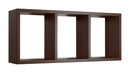 Mensola Rettangolare 3 Scomparti da Parete 70x30x15.5 cm in Fibra di Legno Tristano Wengè