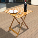 Tavolino da Giardino Pieghevole 80x60 cm in Legno Naturale