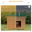 Cuccia per Cani Impermeabile da Esterno in Legno di Abete 85x58x58 cm 