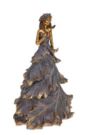 Statuina Donna con Abito 29 cm in Resina Rosa Antico
