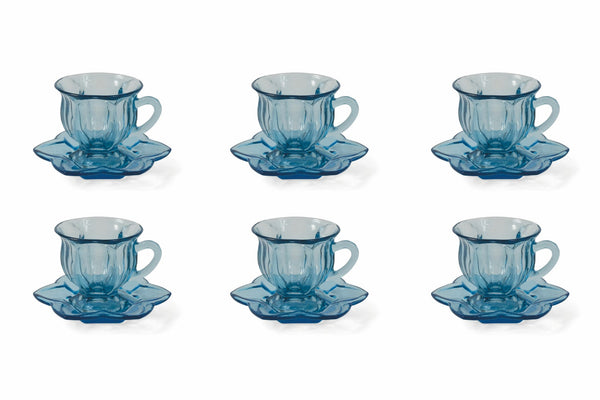 Set mit 6 Kaffeetassen Ø7x7 cm in Villa d'Este Home Tivoli Glass Blue prezzo