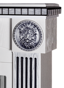 Camino Elettrico da Pavimento 105x120x33 cm Effetto Fiamma 1500W Prometeu & Mars Bianco/nero