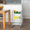 Carrello Portaoggetti da Cucina 40x35x75 cm 3 Livelli con Ruote Metallico