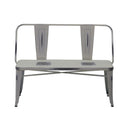 Panchina 2 Posti da Giardino 51x111xh82,5 cm in Ferro Bianco Antico