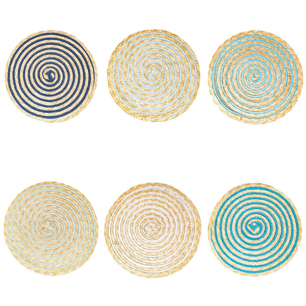 online Set mit 6 runden Bast-Tischsets Ø39 cm Villa d'Este Home Tivoli Spiral