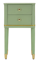 Comodino Camille Verde 40x30x71 cm in Pino e MDF e Ferro      