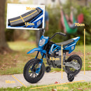 Moto Elettrica per Bambini 3-6 Anni 107x56x70 cm Batteria 12V e Rotelle Rimovibili Blu   