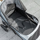 Passeggino per Cani Taglia Grande 124x67x100 cm Pieghevole con Finestre a Rete e Guinzagli Grigio  