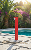 Fontana da Giardino con Rubinetto e Base in Cemento Belfer 42/QBM Rosso