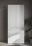 Armadio Guardaroba con Appendiabiti e Ripiani 78x30x186,5 cm Linea Basic Bianco Lucido