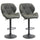 Set mit 2 Barhockern 51,5 x 57,5 ​​x 93–114,5 cm in grauem Kunstleder
