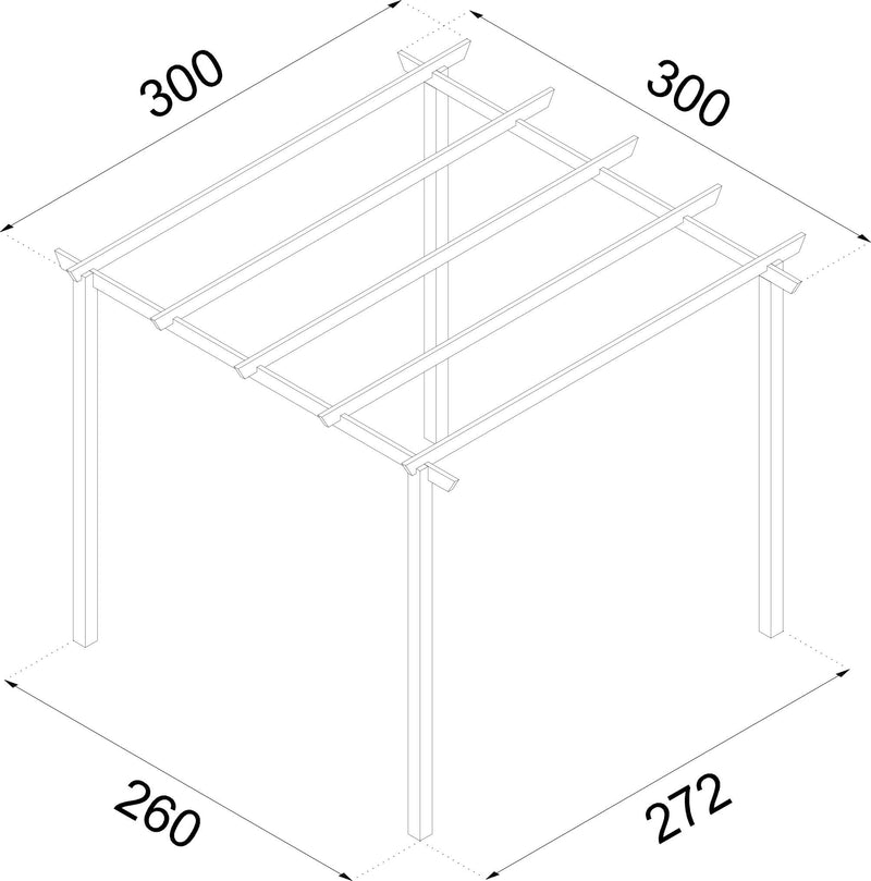 Pergola Eco 300x300 cm in Legno