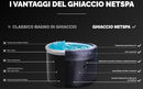 Vasca Idromassaggio Bagno di Ghiaccio da 3°C a 42°C Ø156x70 cm con Mobili 3kW NetSpa Ice Grigia