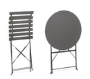 Set 3 Pezzi Bistrot da Giardino con Tavolo e 2 Sedie in Acciaio Verniciato Austin Antracite  