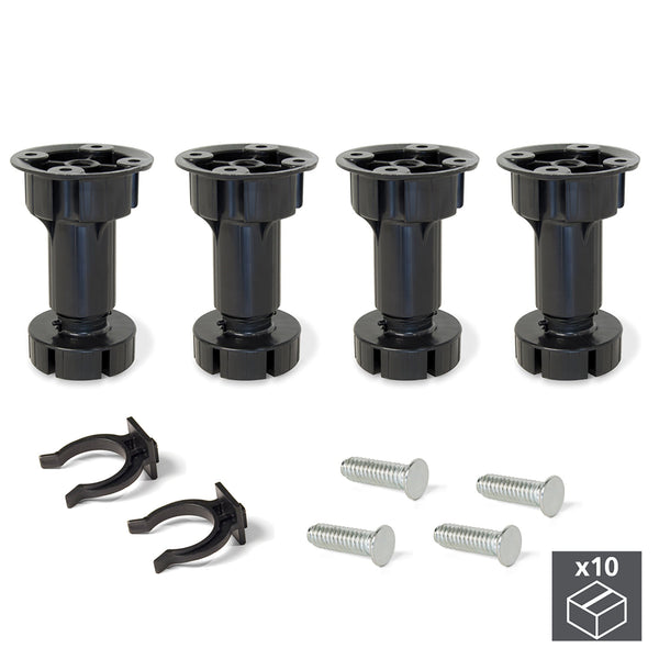 acquista Emuca Stellfuß mit vormontierter Basis für Möbel 98-115 mm Kunststoff schwarz 40 Stück