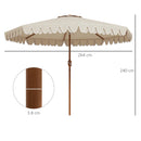 Ombrellone da Giardino Ø264x240 cm Inclinabile con Prese d'Aria Crema   