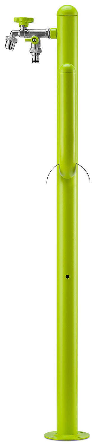 Fontana a Colonna Rubinetto Doppio in Ottone e Porta Tubo Arizona Belfer 42/ARZ Verde Acido