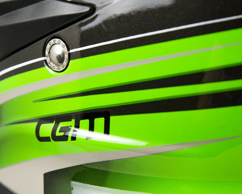 Casco Integrale per Moto Cross con Frontino CGM Track 601G Verde